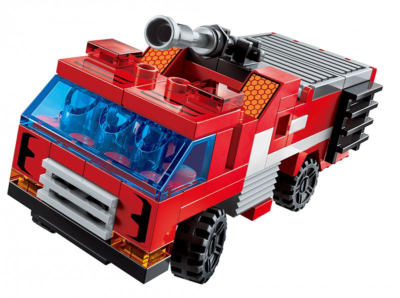 Qman Trans Collector 1416 Transformer a hasičská vozidla sada 6 v 1