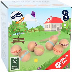 Detský drevený petanque ACTIVE Small Foot 8 gulí + prasiatko