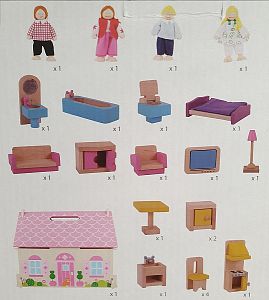 Drevený domček pre bábiky prenosný
