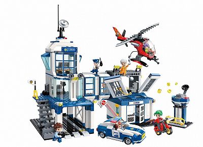 Qman MineCity 1937 Policejní stanice 731 dílků a 6 figurek