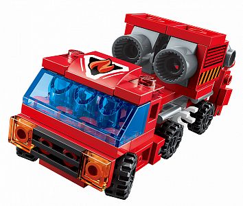 Qman Trans Collector 1416 Transformer a hasičská vozidla sada 6 v 1