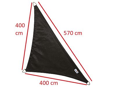 Stínící plachta - trojúhelník pravoúhlý 4 x 4 x 5,7 m (slunečník)