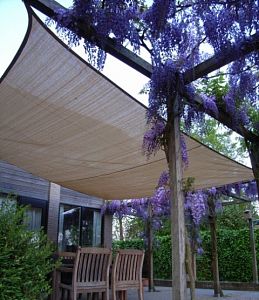 Vadný kus stínící plachta - čtverec 5 m (slunečník) antracit