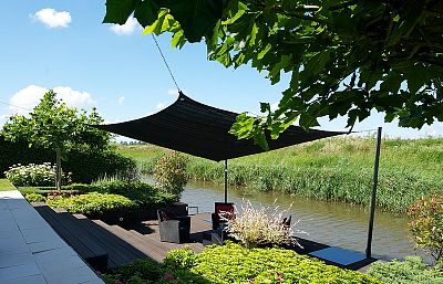 Vadný kus stínící plachta - čtverec 5 m (slunečník) antracit