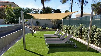 Vadný kus stínící plachta - čtverec 5 m (slunečník) antracit