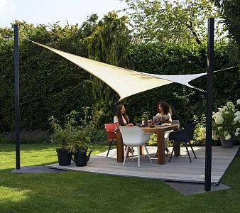 Vadný kus stínící plachta - čtverec 5 m (slunečník) antracit