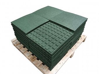 Gumová podlaha - dlaždice 50x50 cm zelená