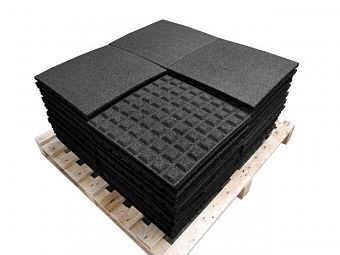 Gumová podlaha - dlaždice 50x50 cm černá