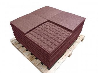 Gumová podlaha - dlaždice 50x50 cm červená